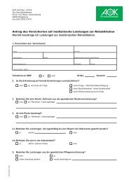 TK: Antrag auf medizinische Leistung zur Rehabilitation